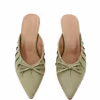 Bow Detailed Heeled Slippers OX-ERKURSLIP